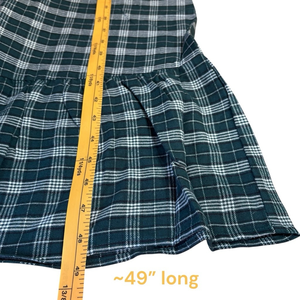 Charter Club Green Plaid Flannel Night Gown, M, Lace Trim - Picture 12 of 16